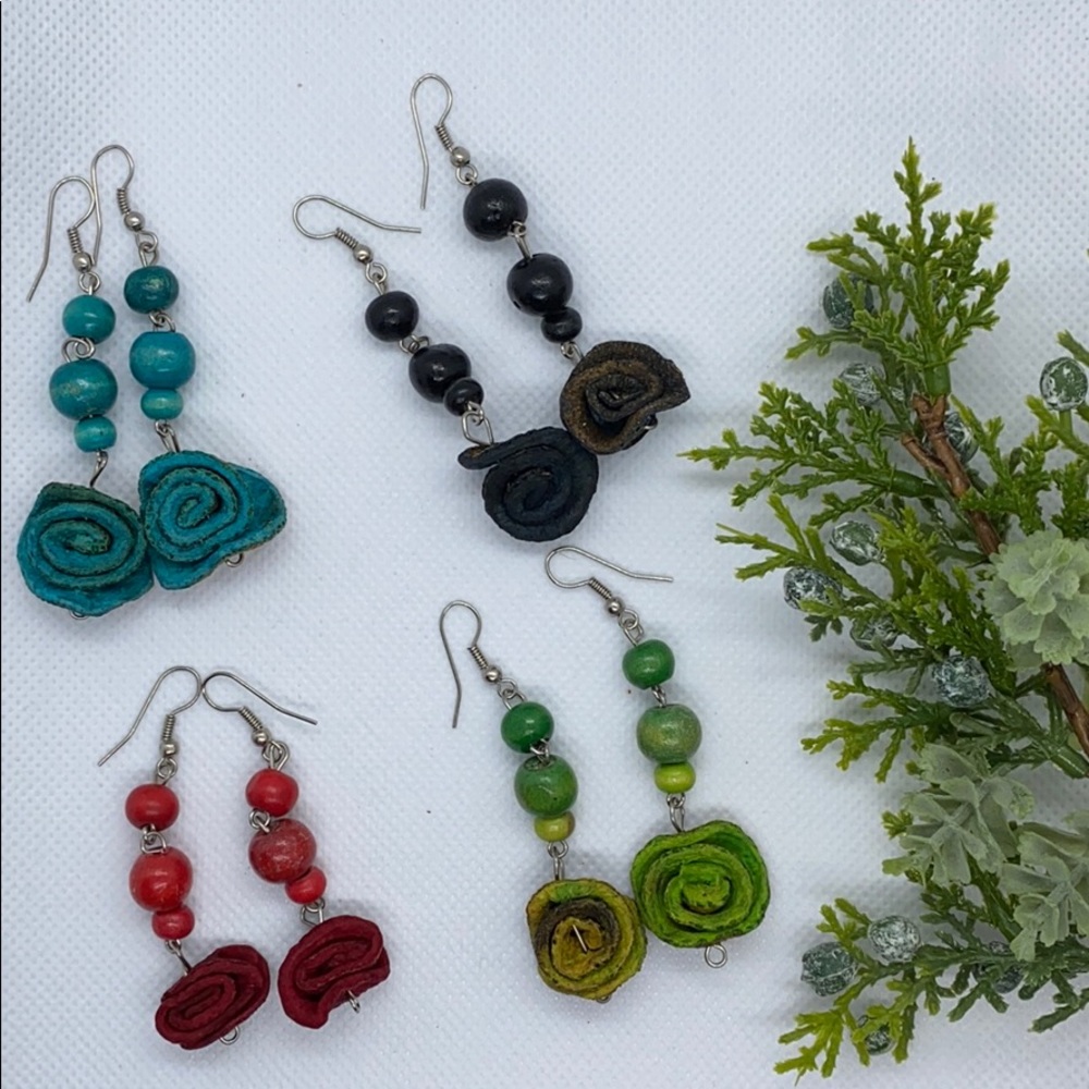 Eco friendly orange peel earrings